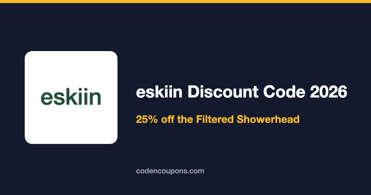 eskiin Discount Code 2026: 25% Off the Filtered Showerhead Guide