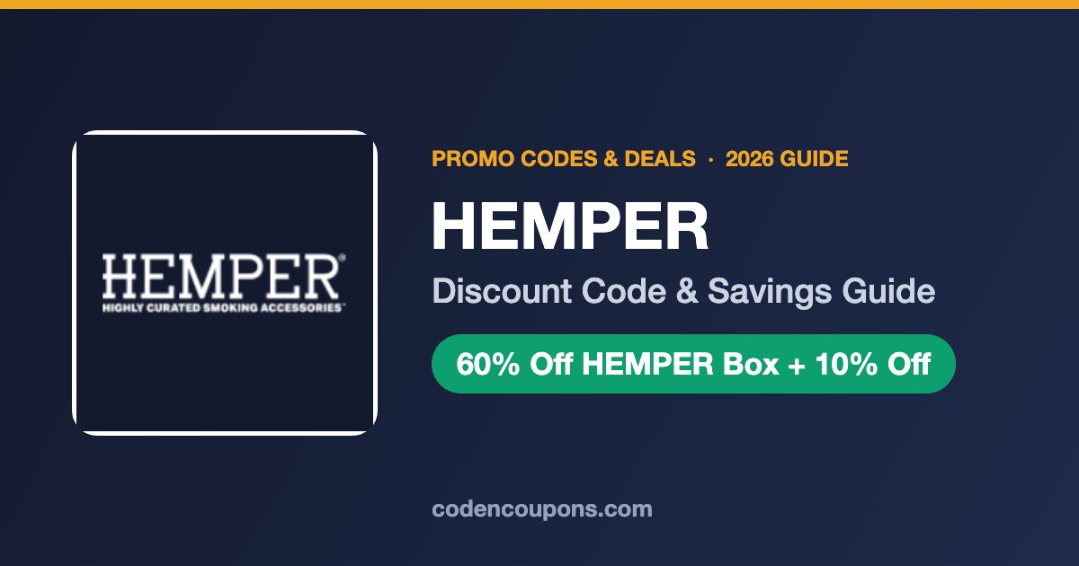HEMPER Promo Code 2026: 60% Off The HEMPER Box + 10% Off Sitewide
